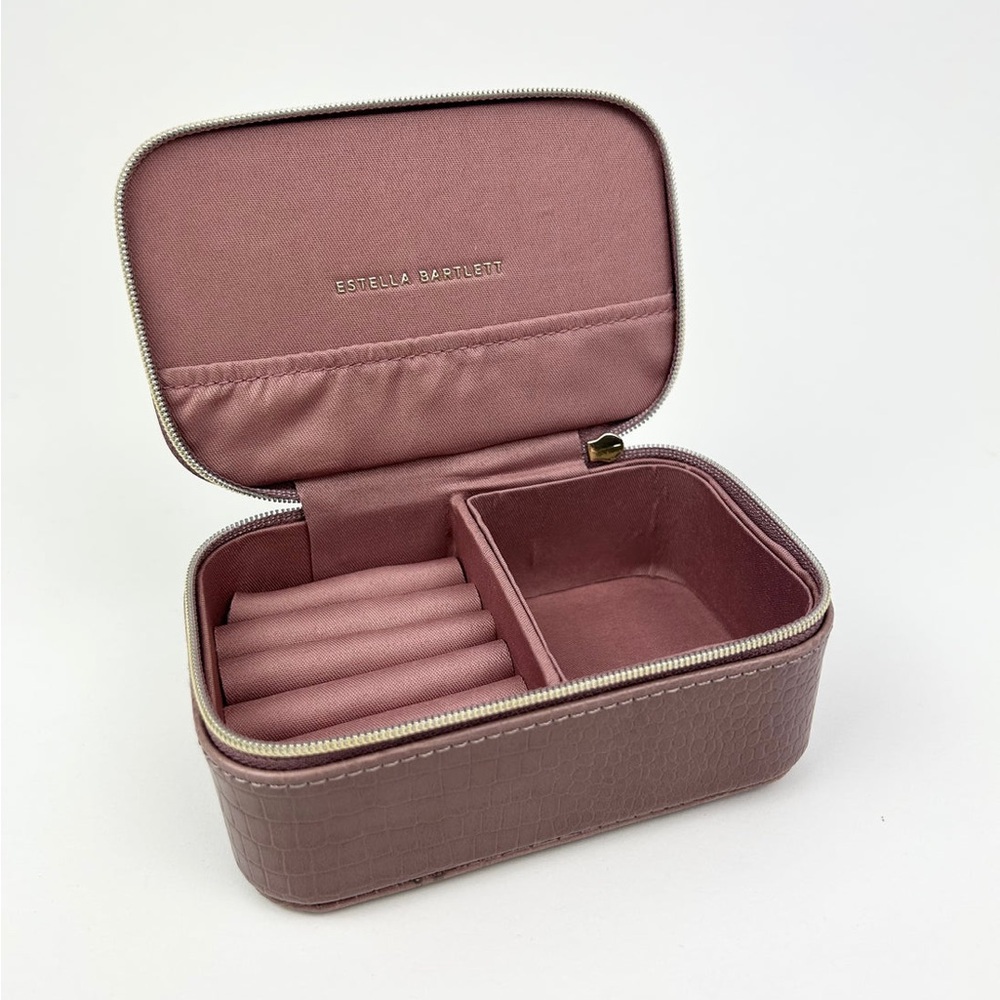 ESTELLA BARTLETT SHINY THINGS MINI CROC JEWELRY BOX DUSTY PINK NWT